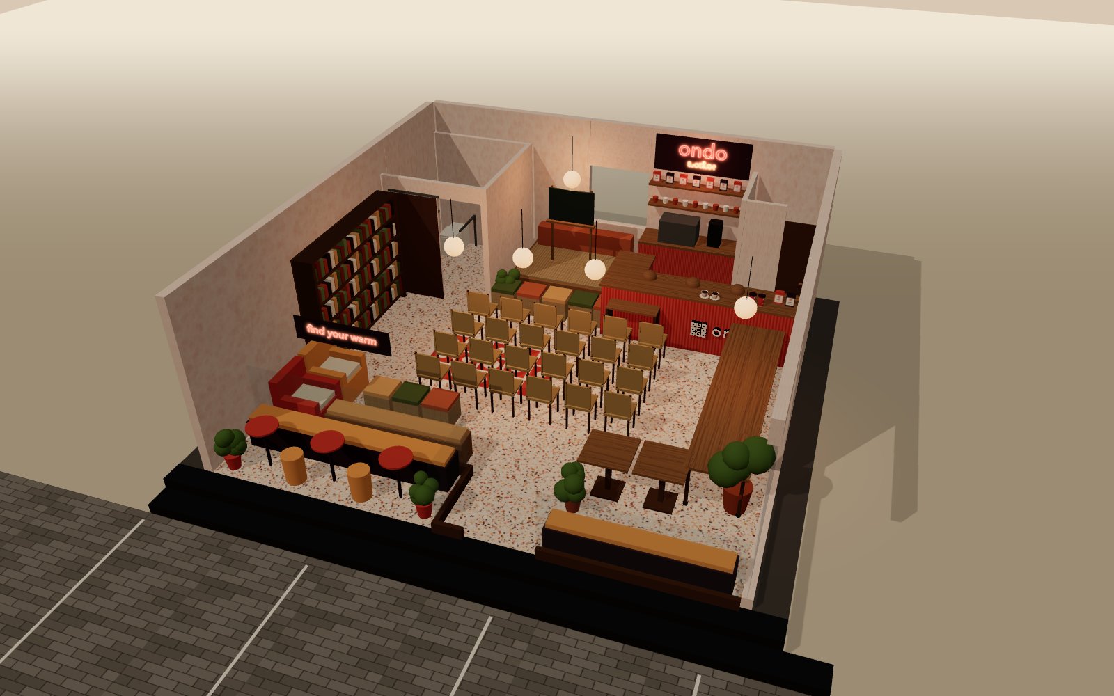 Design render: Saturday evening